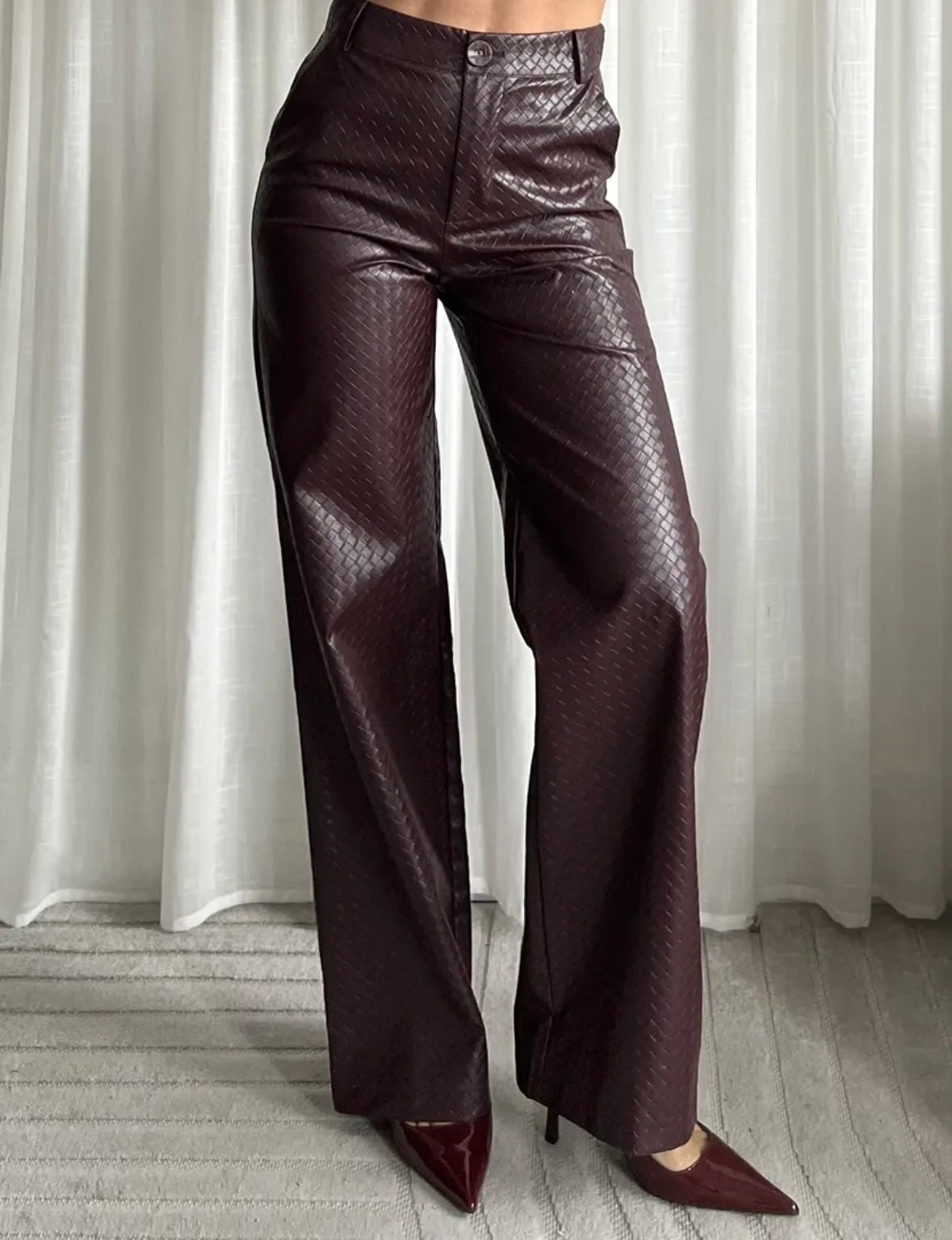 Leather Pants - Bordeaux
