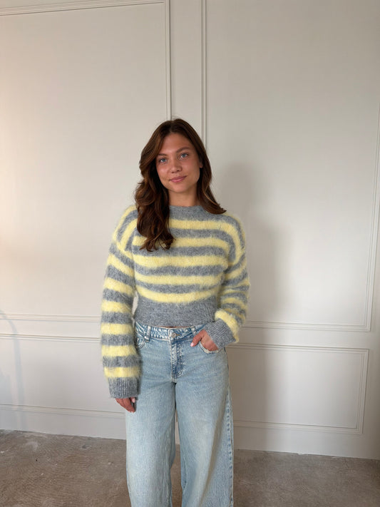Striped Sweater - Grey
