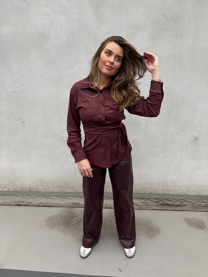 Leather Pants - Bordeaux