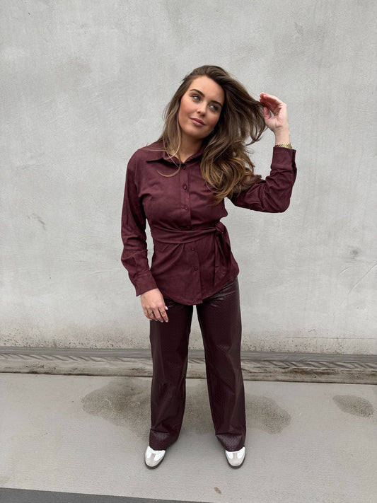 Leather Pants - Bordeaux