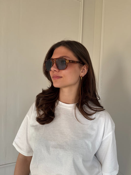 Sunglasses - Camel/Blue