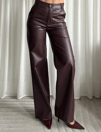 Leather Pants - Bordeaux
