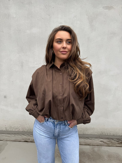 Puffy Blouse - Chocolate